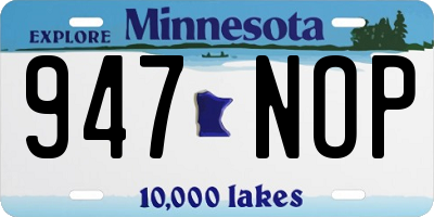 MN license plate 947NOP