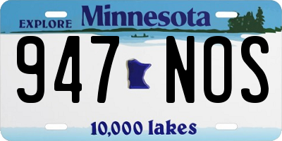 MN license plate 947NOS