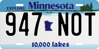 MN license plate 947NOT
