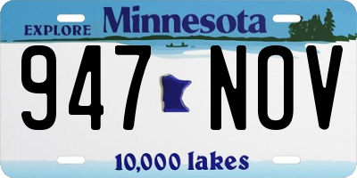 MN license plate 947NOV