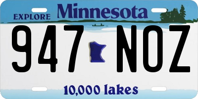 MN license plate 947NOZ