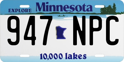 MN license plate 947NPC