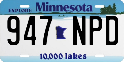 MN license plate 947NPD