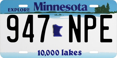 MN license plate 947NPE