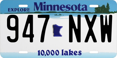 MN license plate 947NXW