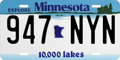 MN license plate 947NYN