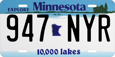 MN license plate 947NYR