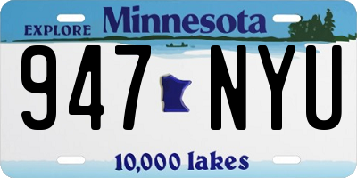 MN license plate 947NYU