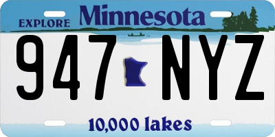 MN license plate 947NYZ
