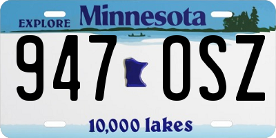 MN license plate 947OSZ