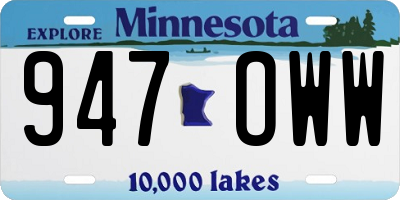 MN license plate 947OWW