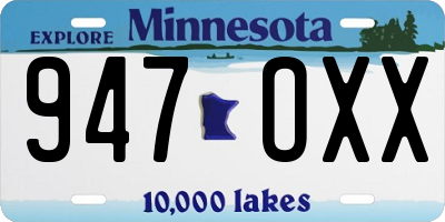 MN license plate 947OXX