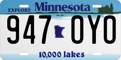 MN license plate 947OYO