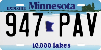 MN license plate 947PAV