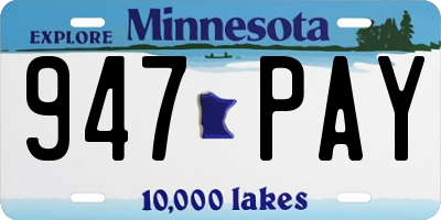 MN license plate 947PAY