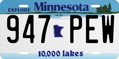 MN license plate 947PEW