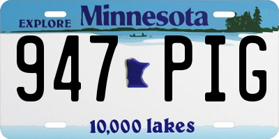 MN license plate 947PIG