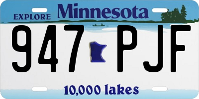 MN license plate 947PJF