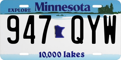 MN license plate 947QYW