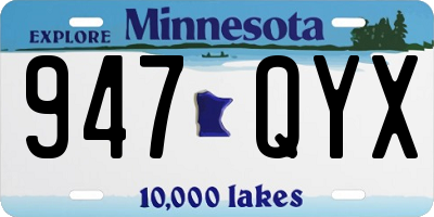 MN license plate 947QYX