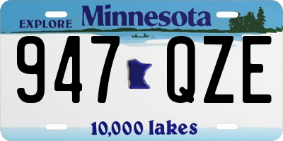 MN license plate 947QZE