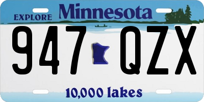 MN license plate 947QZX