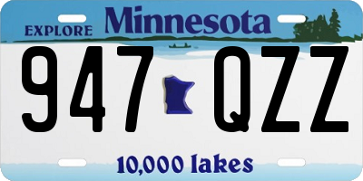 MN license plate 947QZZ