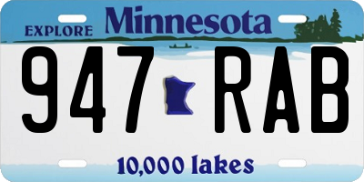 MN license plate 947RAB