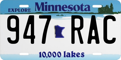 MN license plate 947RAC