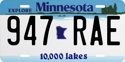 MN license plate 947RAE