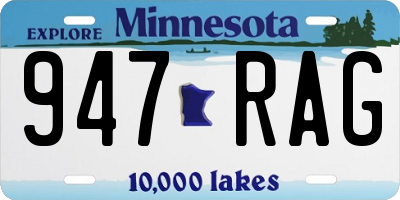 MN license plate 947RAG