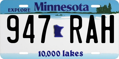 MN license plate 947RAH