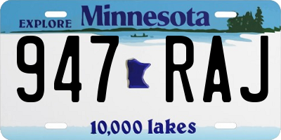 MN license plate 947RAJ