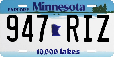 MN license plate 947RIZ