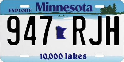 MN license plate 947RJH