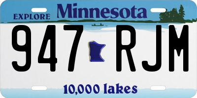 MN license plate 947RJM