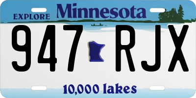 MN license plate 947RJX