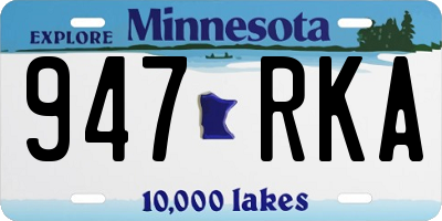 MN license plate 947RKA