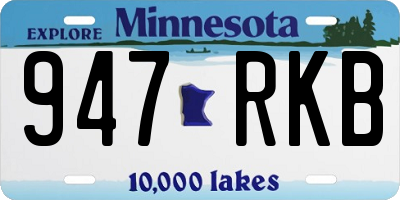 MN license plate 947RKB