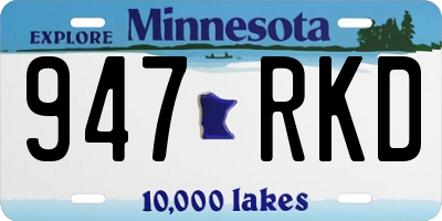 MN license plate 947RKD