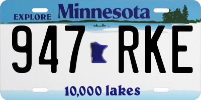 MN license plate 947RKE