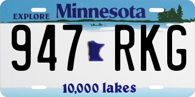 MN license plate 947RKG