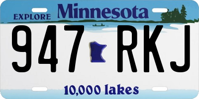 MN license plate 947RKJ