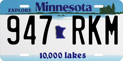 MN license plate 947RKM