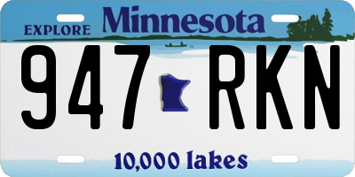 MN license plate 947RKN
