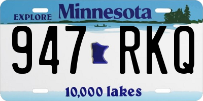 MN license plate 947RKQ