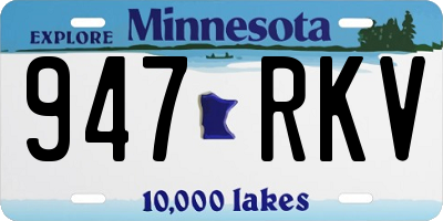 MN license plate 947RKV