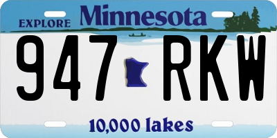 MN license plate 947RKW
