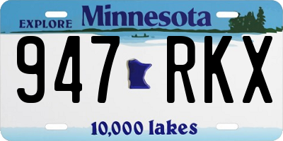 MN license plate 947RKX