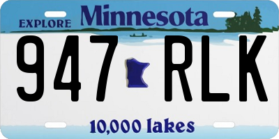 MN license plate 947RLK